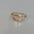 Срібне кільце з золотими пластинами