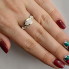 Срібне кільце з золотими пластинами