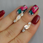 Срібні сережки з золотими пластинами