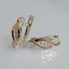 Срібні сережки з золотими пластинами