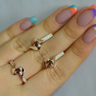 Срібний гарнітур з золотими вставками