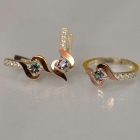 Срібний гарнітур з золотими вставками