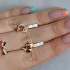 Срібний гарнітур з золотими вставками