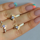 Срібний гарнітур з золотими вставками