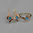 Срібний гарнітур з золотими вставками