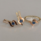 Срібний гарнітур з золотими вставками