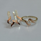 Срібний гарнітур з золотими вставками