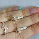 Срібний гарнітур з золотими вставками