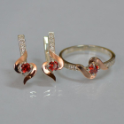 Срібний гарнітур з золотими вставками