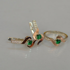 Срібний гарнітур з золотими вставками