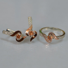 Срібний гарнітур з золотими вставками