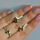 Срібний гарнітур з золотими вставками