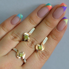 Срібний гарнітур з золотими вставками