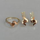 Срібний гарнітур з золотими вставками