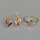 Срібний гарнітур з золотими вставками