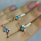 Срібний гарнітур з золотими вставками