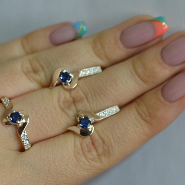 Срібний гарнітур з золотими вставками