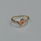 Срібне кільце з золотими вставками