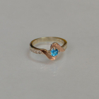 Срібне кільце з золотими вставками