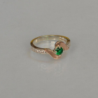 Срібне кільце з золотими вставками