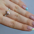 Срібне кільце з золотими вставками