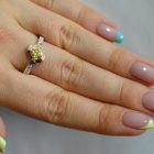 Срібне кільце з золотими вставками