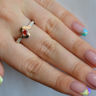 Срібне кільце з золотими вставками