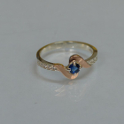 Срібне кільце з золотими вставками