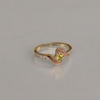 Срібне кільце з золотими вставками