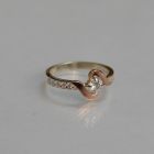 Срібне кільце з золотими вставками