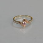 Срібне кільце з золотими вставками