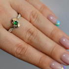 Срібне кільце з золотими вставками