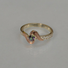 Срібне кільце з золотими вставками