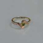 Срібне кільце з золотими вставками