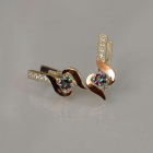 Срібні сережки з золотими вставками