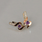 Срібні сережки з золотими вставками