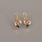 Срібні сережки з золотими вставками