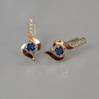 Срібні сережки з золотими вставками