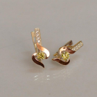 Срібні сережки з золотими вставками