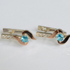 Срібні сережки з золотими вставками