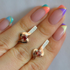 Срібні сережки з золотими вставками