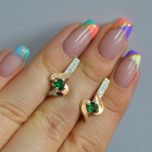 Срібні сережки з золотими вставками