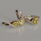 Срібний набір з золотими пластинами