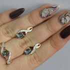 Срібний набір з золотими пластинами