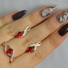 Срібний набір з золотими пластинами