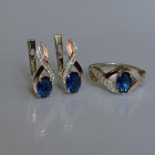 Срібний набір з золотими пластинами