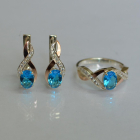 Срібний набір з золотими пластинами