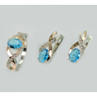 Срібний набір з золотими пластинами