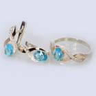 Срібний набір з золотими пластинами