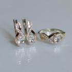 Срібний набір з золотими пластинами